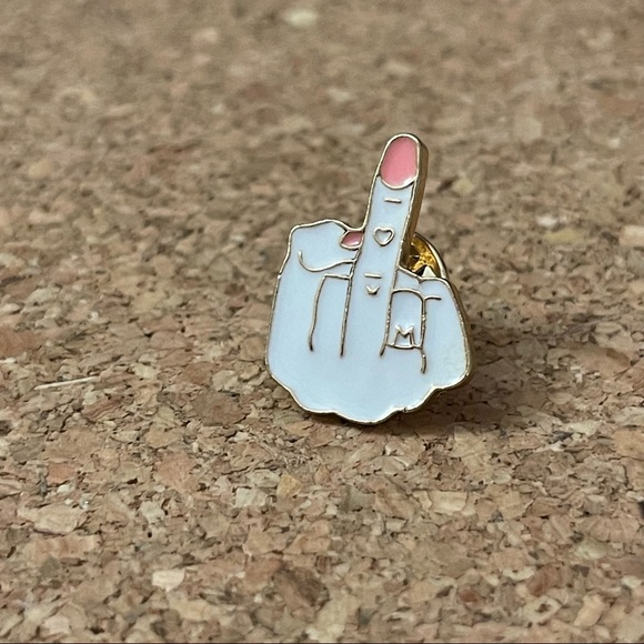 Middle Finger Enamel Pin - Picture 4 of 5